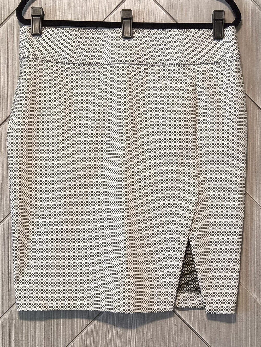 Apt 9 14 Black White Geometric Stretch Pencil Skirt Career Workwear